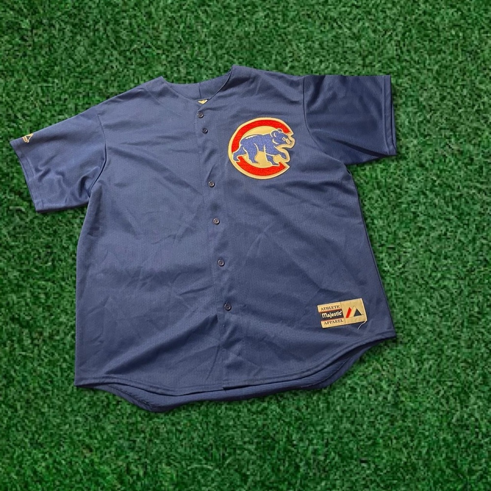 Majestic Blue Baseball Jersey Shirt